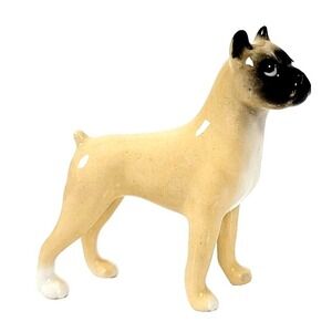 Vintage 50s Hagen-Renaker Miniature Retired Mama Tan Fawn Boxer Dog Figurine USA